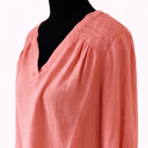 CJ Banks Coral Smocked Shoulder Blouse – Size XL - Picture 6 of 7